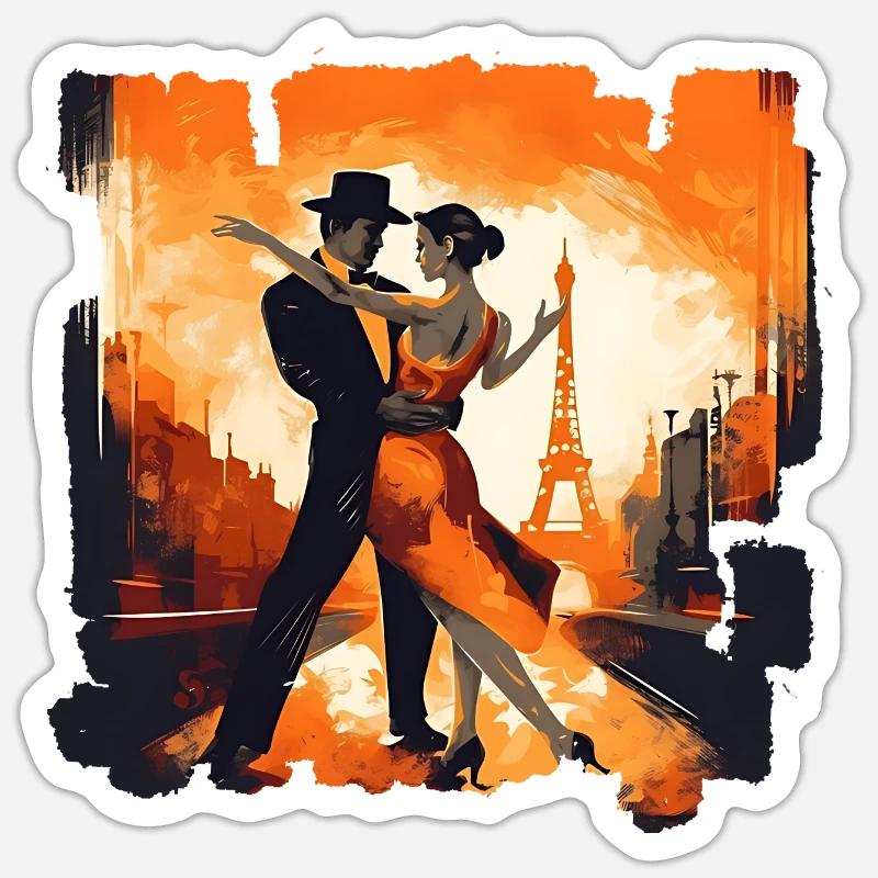 In tango, there is no fixed sequence of steps Sticker size S (10 x 10 cm)
