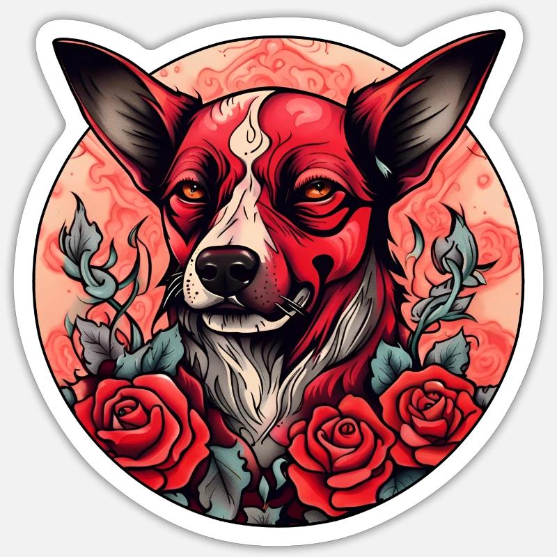 Helldog - Sticker size S (10 x 10 cm) - white matte