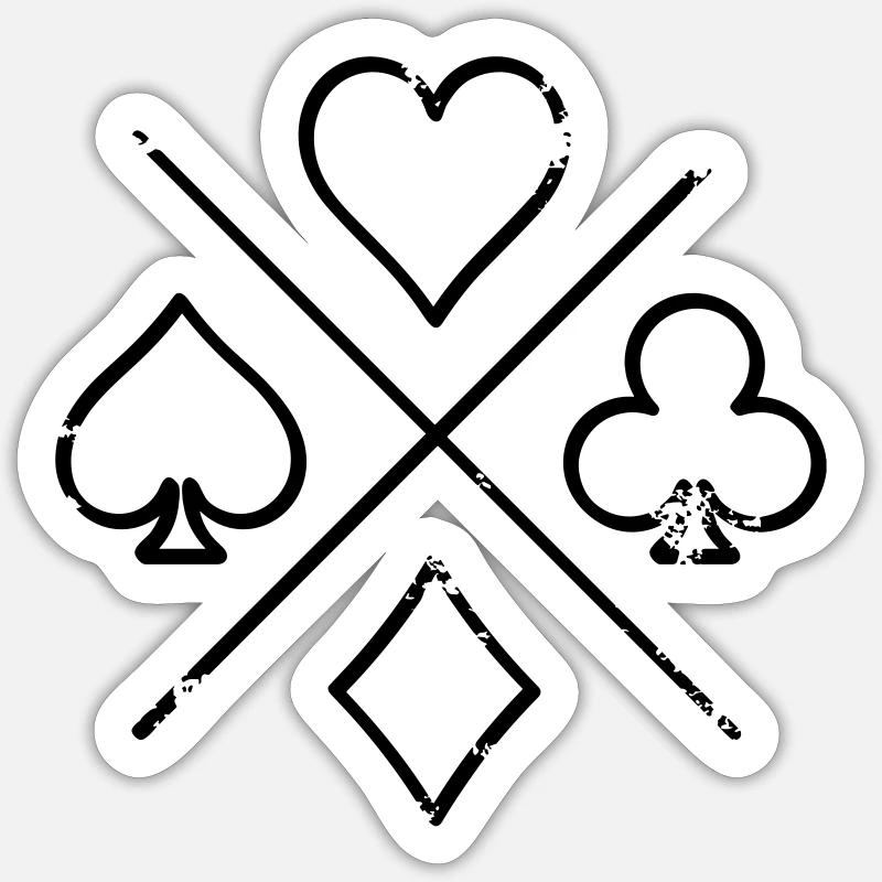 Poker Symbol - Sticker size S (10 x 10 cm) - white matte