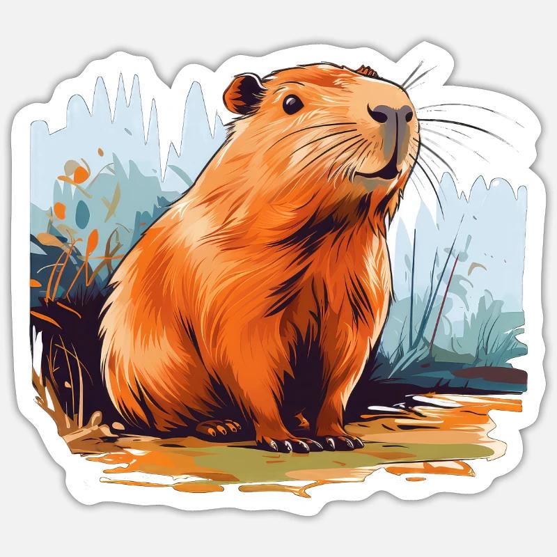 Capybara - Sticker size S (10 x 10 cm) - white matte