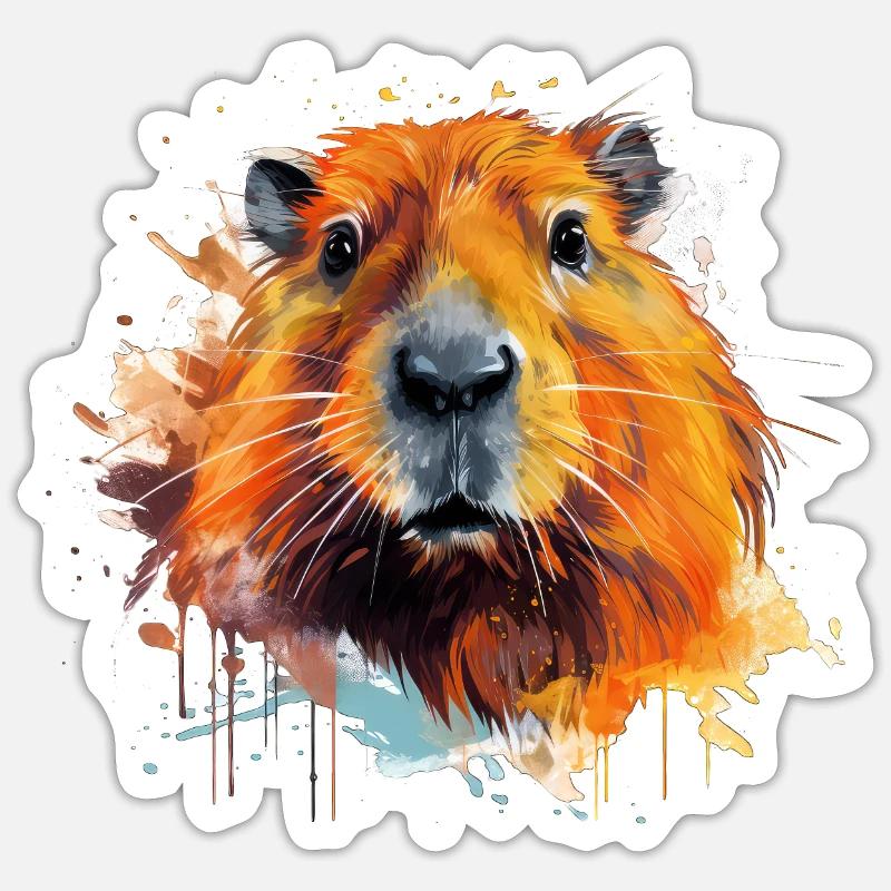 Capybara - Sticker Größe S (10 x 10 cm) - Mattweiß