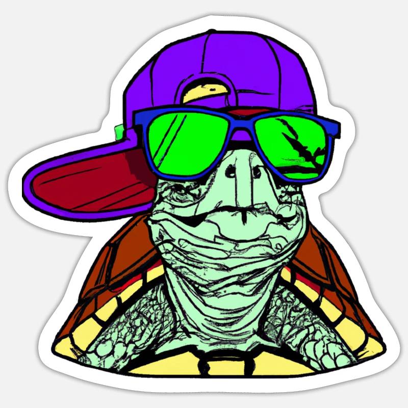 Cool Turtle Sticker Größe S (10 x 10 cm)