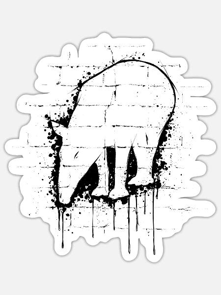 Urban Graffiti Street Art Tapir Silhouette - Sticker Größe S (10 x 10 cm) - Mattweiß