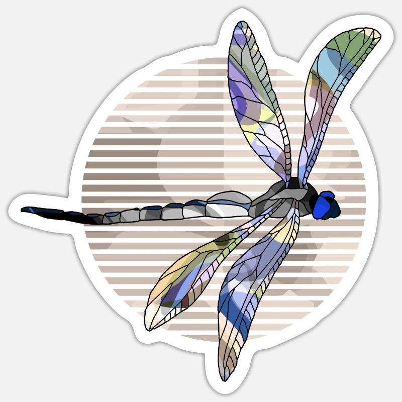 Libellule - Sticker taille S (10 x 10 cm) - blanc mat