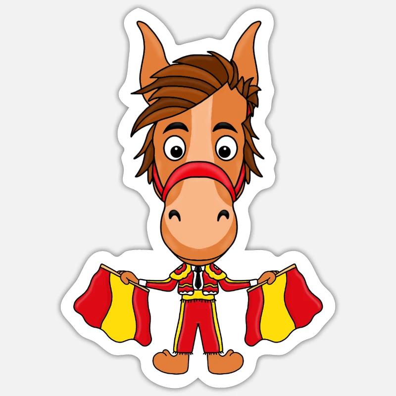 PFERD - PFERDE - PONY - PONYS - Sticker Größe S (10 x 10 cm) - Mattweiß