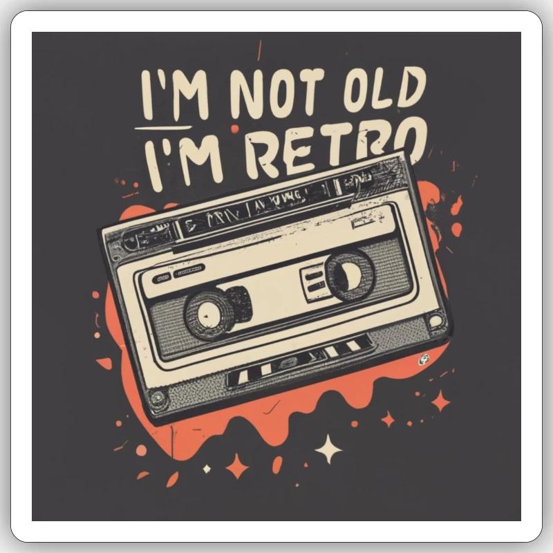 Retro cassette player - Sticker size S (10 x 10 cm) - white matte