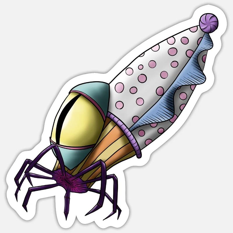 SquidMonster - Sticker Größe S (10 x 10 cm) - Mattweiß