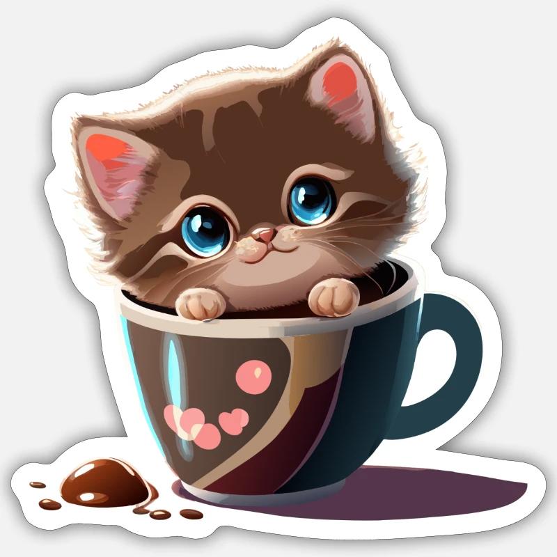 Chat de coupe Sticker taille S (10 x 10 cm)
