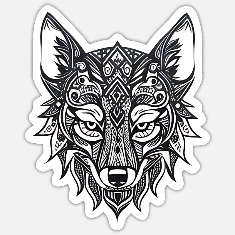 Wolf - Sticker Größe S (10 x 10 cm) - Mattweiß