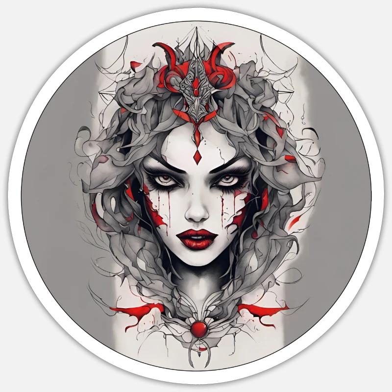 Vampire Gril - Sticker taille S (10 x 10 cm) - blanc mat