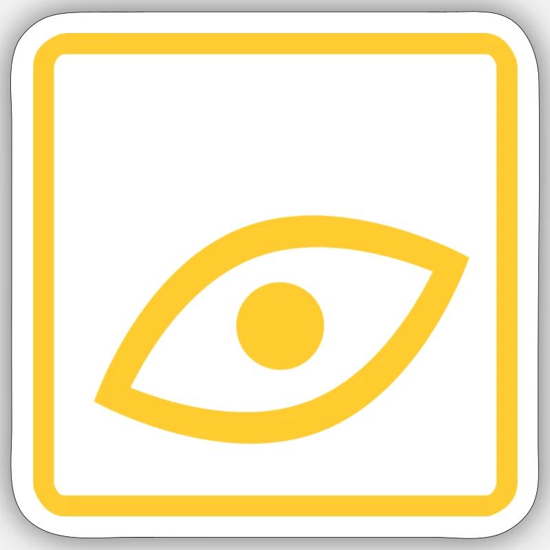 Schild «Auge» - Sticker Größe S (10 x 10 cm) - Mattweiß