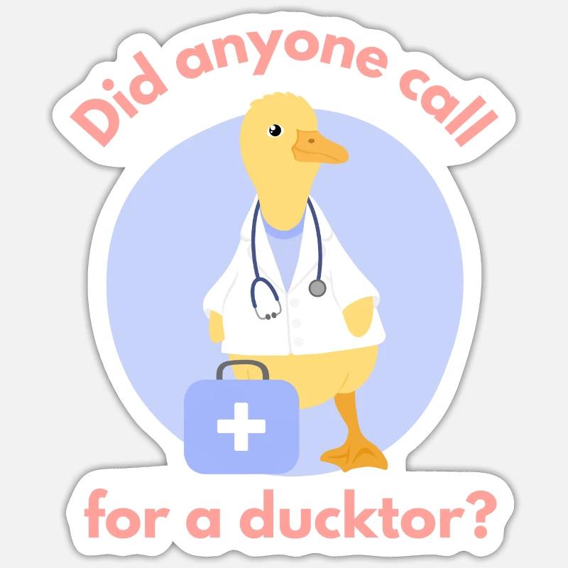 Quelqu’un a-t-il appelé un canard? - Sticker taille S (10 x 10 cm) - blanc mat