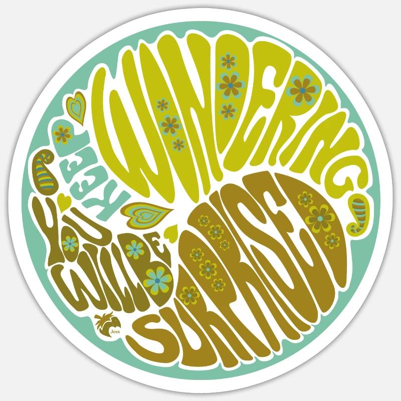 Keep Wondering Green - Sticker Größe S (10 x 10 cm) - Mattweiß