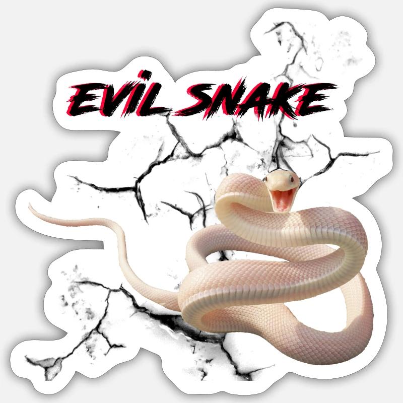Serpent maléfique - Sticker taille S (10 x 10 cm) - blanc mat