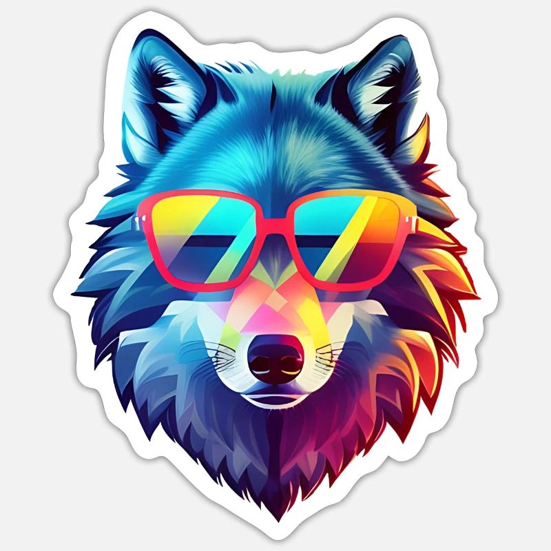 wolf - Sticker size S (10 x 10 cm) - white matte