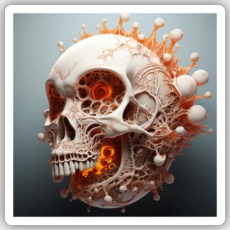 Fusion de Mandelbulb 3D Vector Sceleton Sticker taille S (10 x 10 cm)