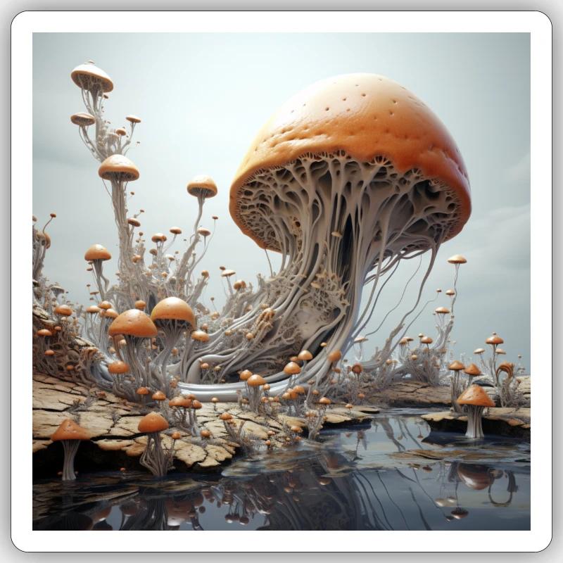 melting mandelbulb 3d vector sceleton Sticker Größe S (10 x 10 cm)