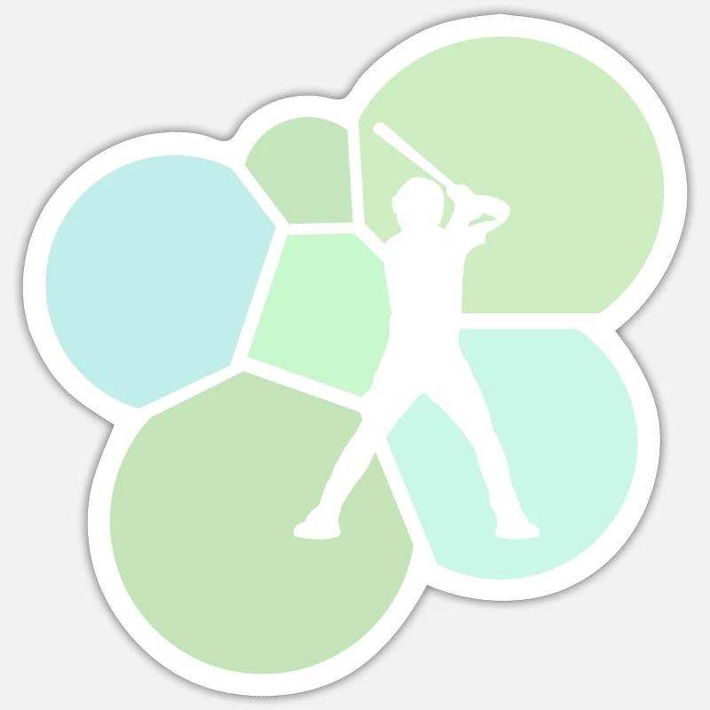 Baseball Batteur Bat Fielding - Sticker taille S (10 x 10 cm) - blanc mat