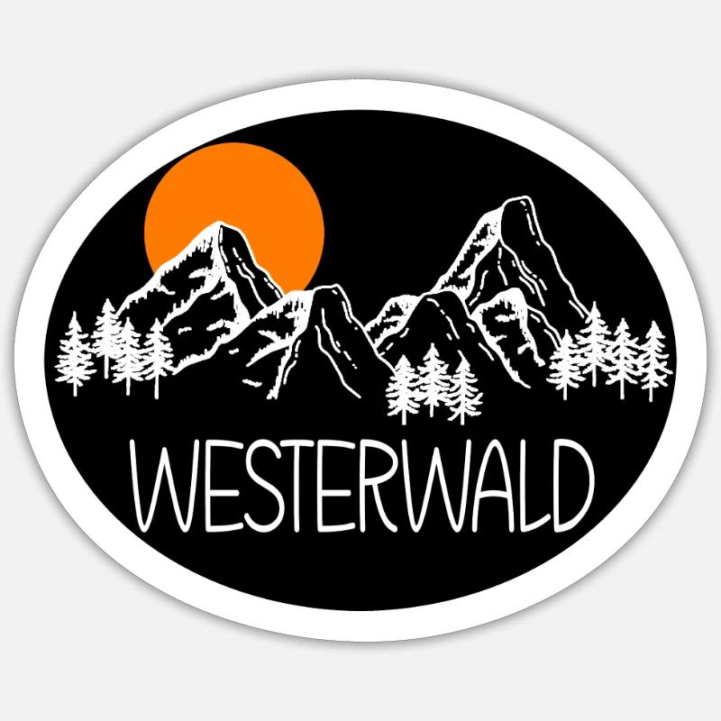 Westerwald - Sticker Größe S (10 x 10 cm) - Mattweiß