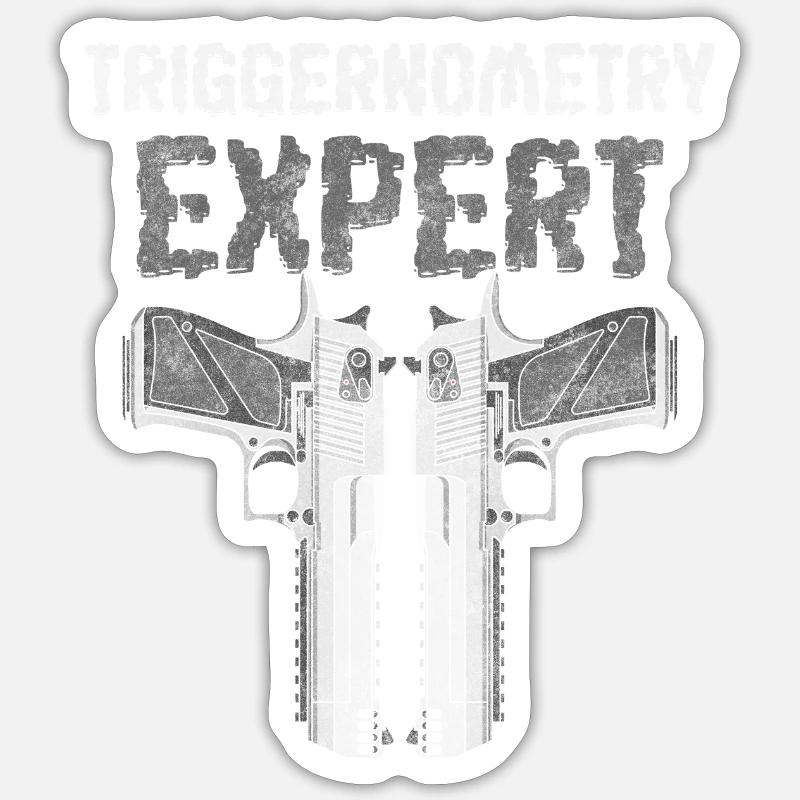 Waffe Munition Jagd Waffenbesitzer - Sticker Größe S (10 x 10 cm) - Mattweiß