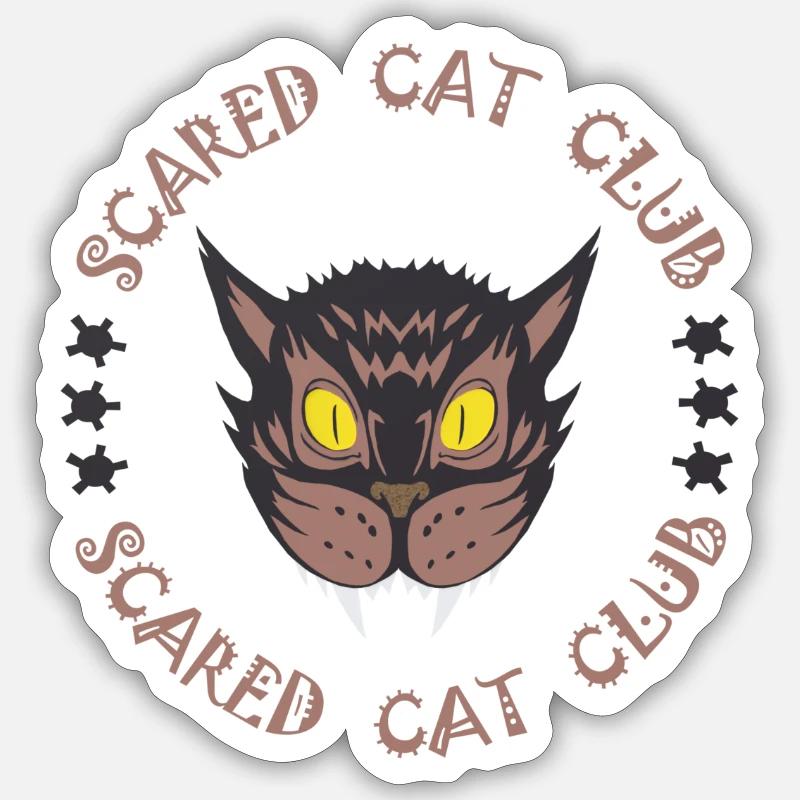 Scared Cat Sticker size S (10 x 10 cm)
