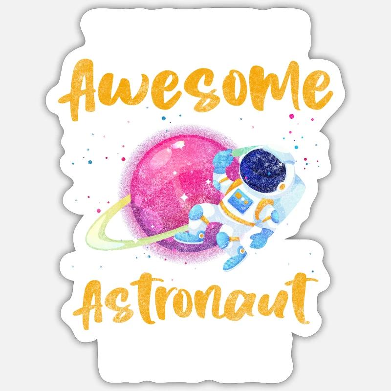 Astronaut Spaceflight Weightless Galaxy - Sticker size S (10 x 10 cm) - white matte