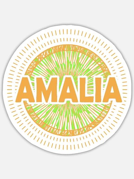 Frau für Amalia Geschenkidee Name - Sticker Größe S (10 x 10 cm) - Mattweiß
