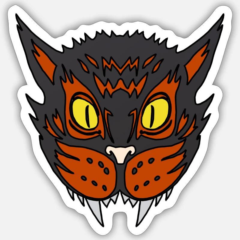scared cat - Sticker Größe S (10 x 10 cm) - Mattweiß