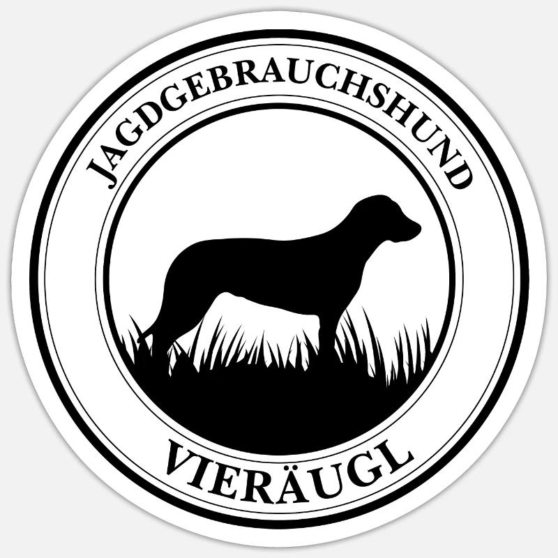 Vieräugl Jagdgebrauchshund Jagdhunde Hund Wilsigns - Sticker Größe S (10 x 10 cm) - Mattweiß