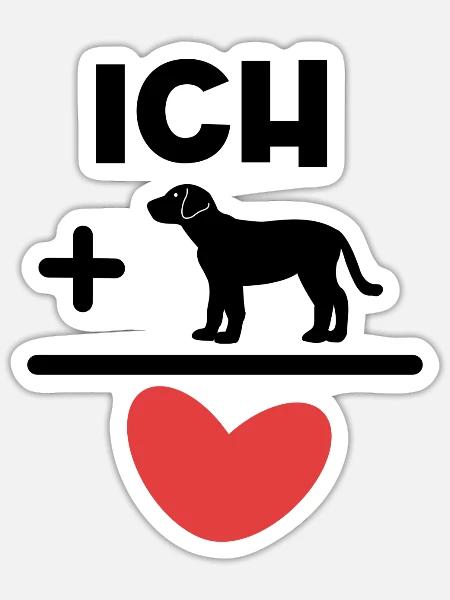 Herz Kuscheltier Hund Haustiere Statement - Sticker Größe S (10 x 10 cm) - Mattweiß