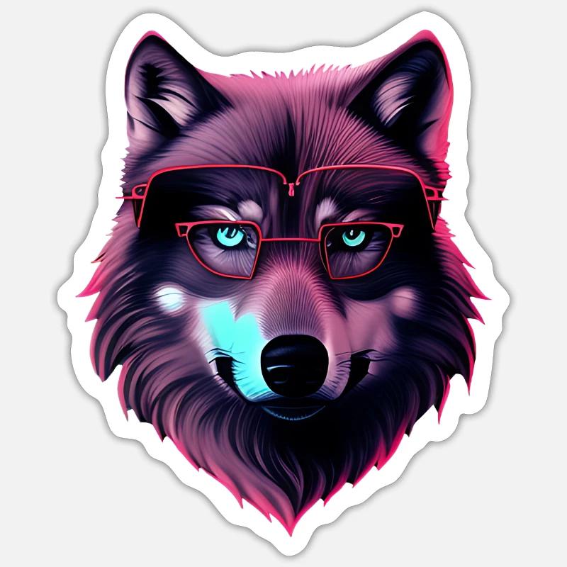 Wolf - Sticker Größe S (10 x 10 cm) - Mattweiß
