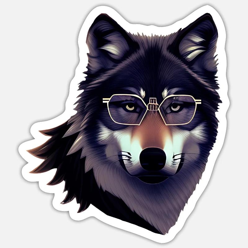 Wolf - Sticker Größe S (10 x 10 cm) - Mattweiß