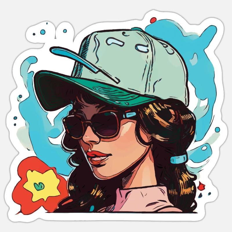 Pyro-Mädchen - Sticker Größe S (10 x 10 cm) - Mattweiß