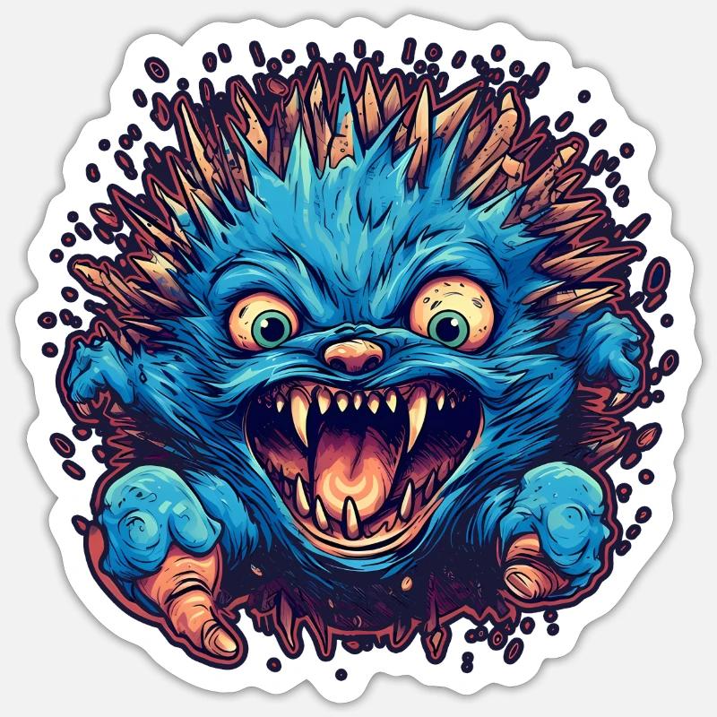 Igel Halloween Horror - Sticker Größe S (10 x 10 cm) - Mattweiß