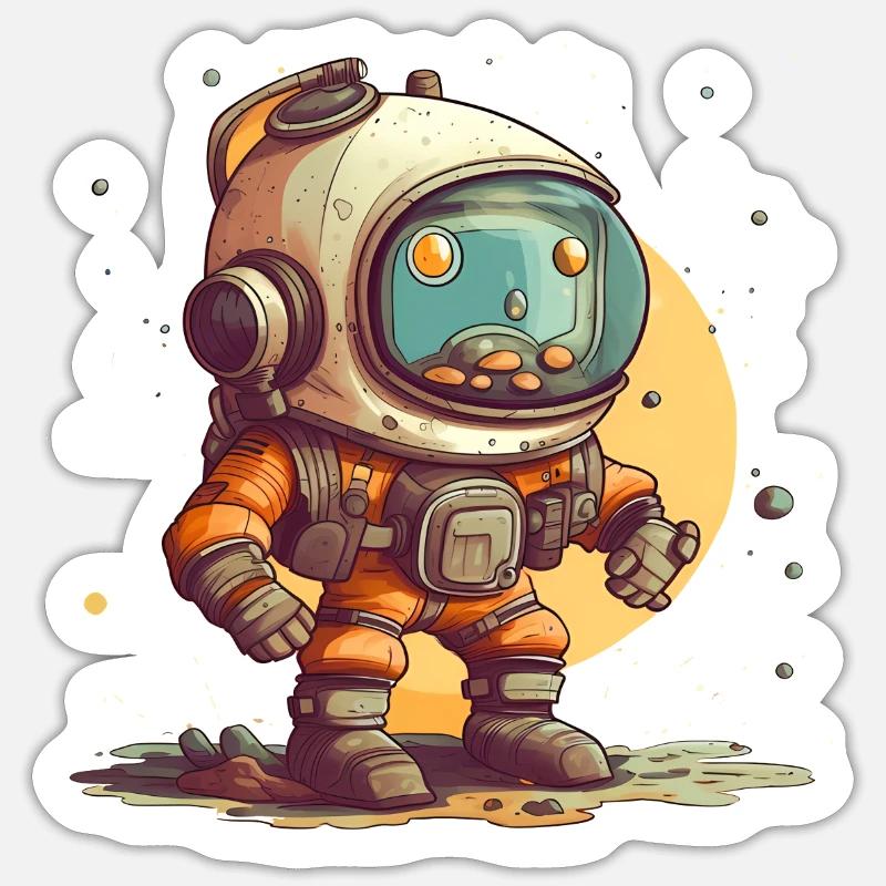 Astronaute - Sticker taille S (10 x 10 cm) - blanc mat