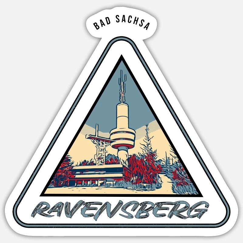 Südharz Merch - Ravensberg Bad Sachsa - Sticker Größe S (10 x 10 cm) - Mattweiß