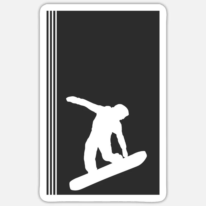 Snowboard Snowboarder Snowboarding - Sticker taille S (10 x 10 cm) - blanc mat