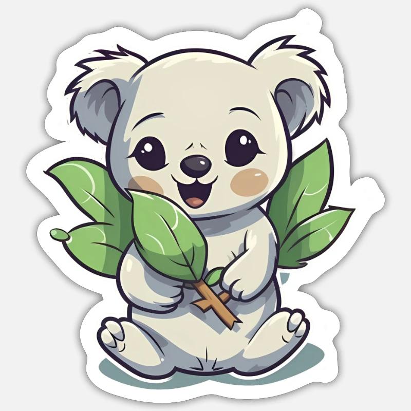 Koala - Sticker taille S (10 x 10 cm) - blanc mat