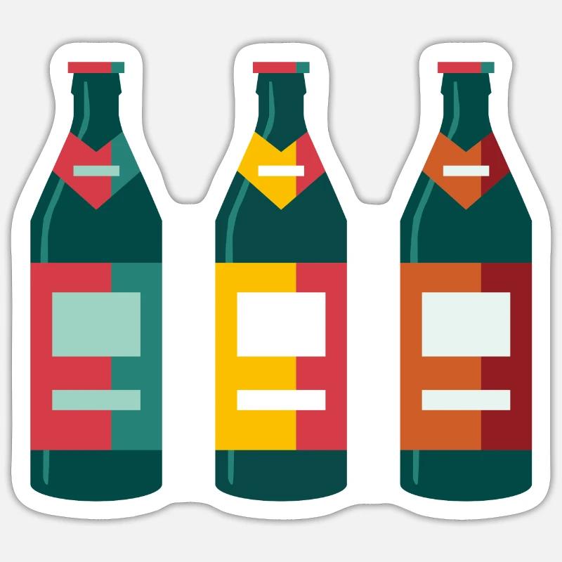Bouteilles de bière / Conception graphique Sticker taille S (10 x 10 cm)