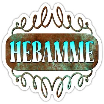 HEBAMME GEBURTSHILFE DANKE - Sticker Größe S (10 x 10 cm) - Mattweiß - Vorne