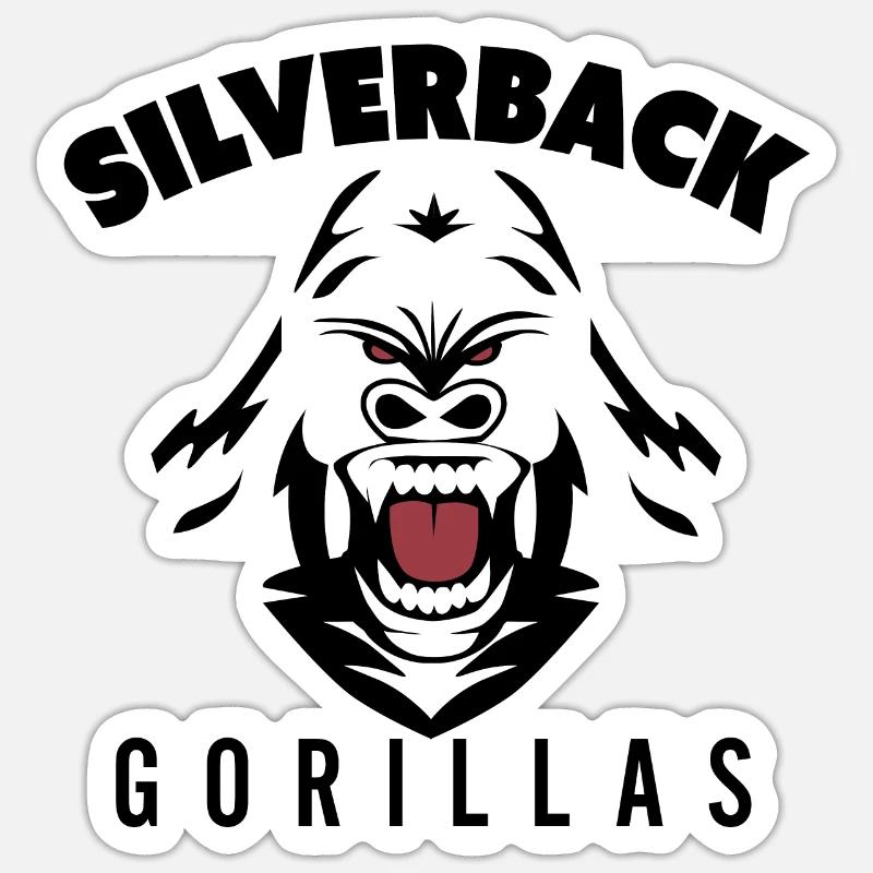 Silverback Gorillas - Sticker Größe S (10 x 10 cm) - Mattweiß