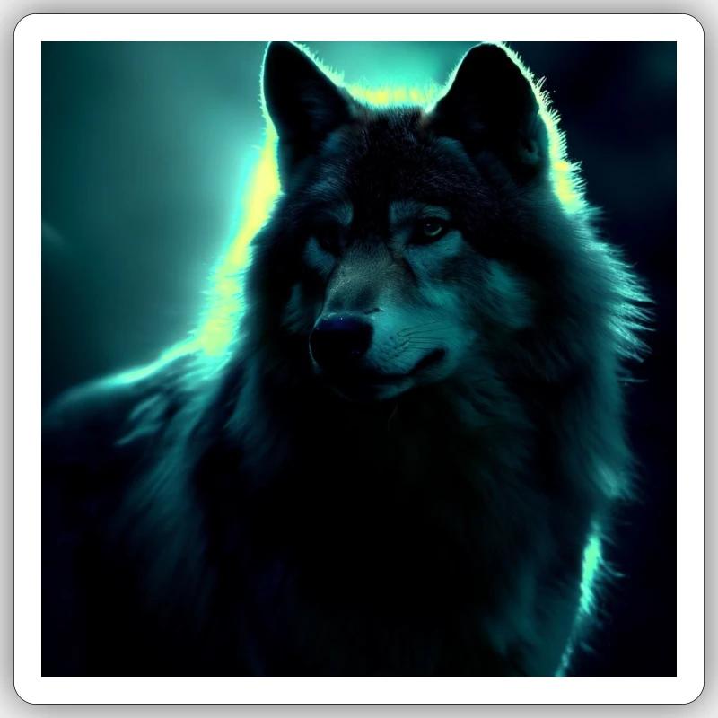 Wolf - Sticker Größe S (10 x 10 cm) - Mattweiß