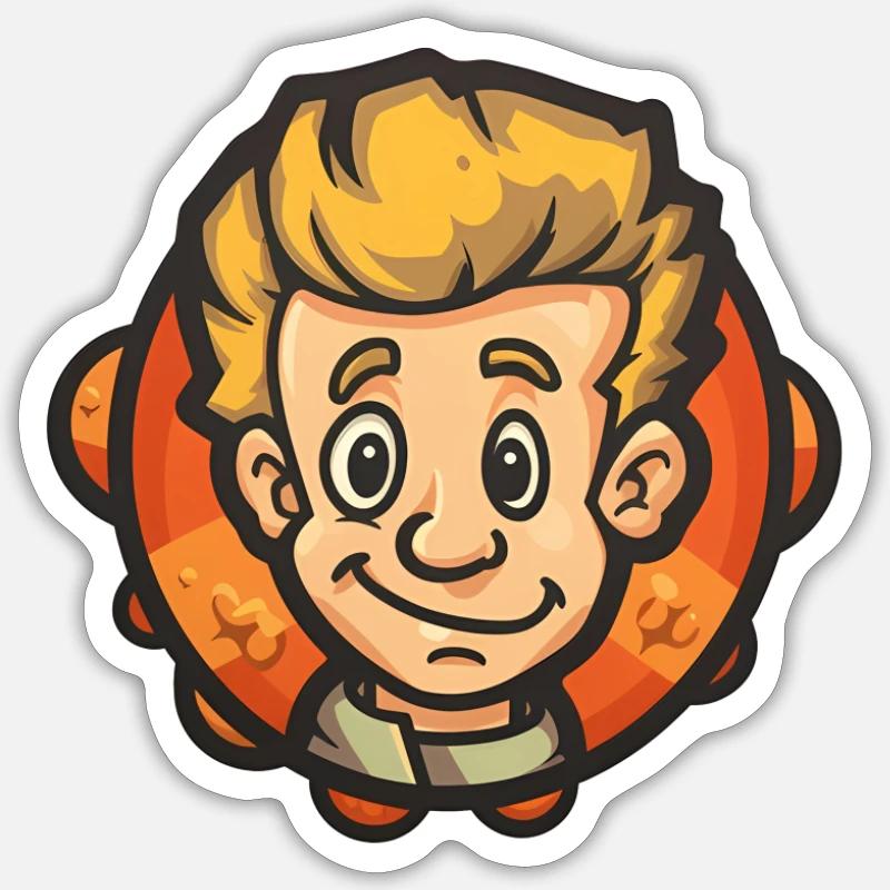 Fröhlicher Junge - Sticker Größe S (10 x 10 cm) - Mattweiß