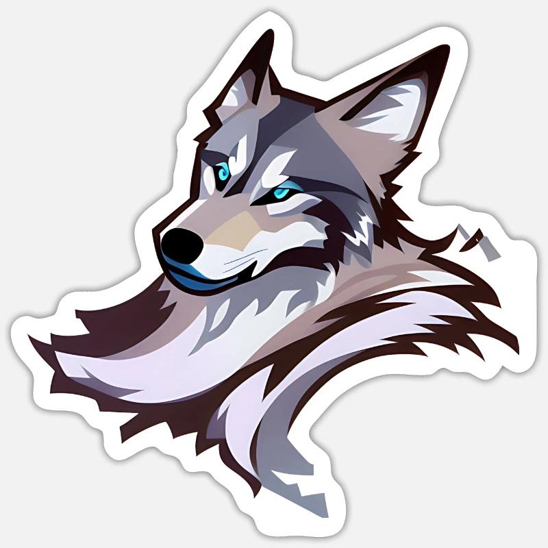 wolf - Sticker size S (10 x 10 cm) - white matte
