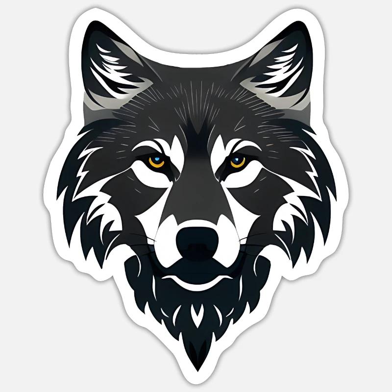 Wolf - Sticker Größe S (10 x 10 cm) - Mattweiß