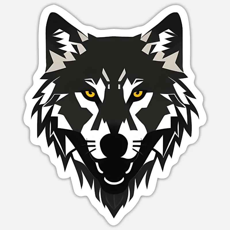 Wolf - Sticker Größe S (10 x 10 cm) - Mattweiß