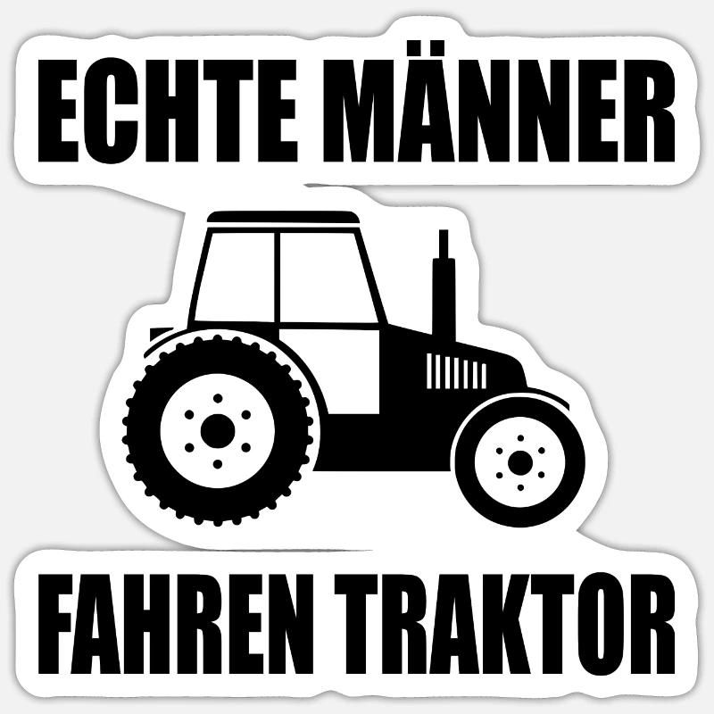 Traktor - Sticker Größe S (10 x 10 cm) - Mattweiß