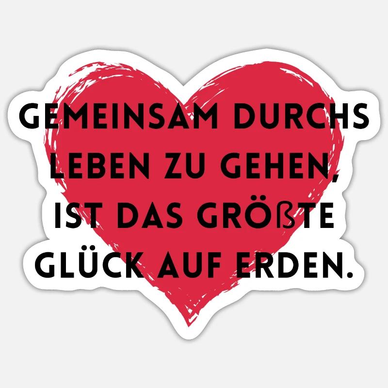 Gemeinsam durchs Leben gehen - Sticker Größe S (10 x 10 cm) - Mattweiß