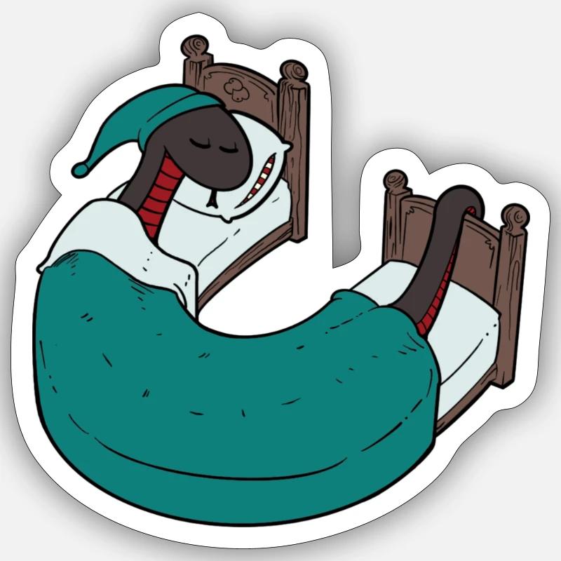 Snake while sleeping Sticker size S (10 x 10 cm)
