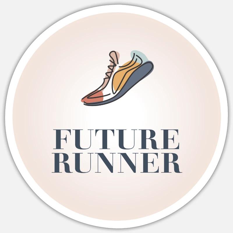 FUTURE RUNNER - Sticker Größe S (10 x 10 cm) - Mattweiß